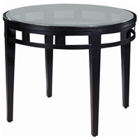 Madrid Round End Table - Glass Top, Oil Rubbed Bronze Metal Base 