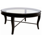 Dania Metal Cocktail Table - Yard Gold Finish, Round Glass Top 