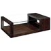 Dado Contemporary Cocktail Table - Espresso, Wood &amp; Glass Top - ACD-30503-01
