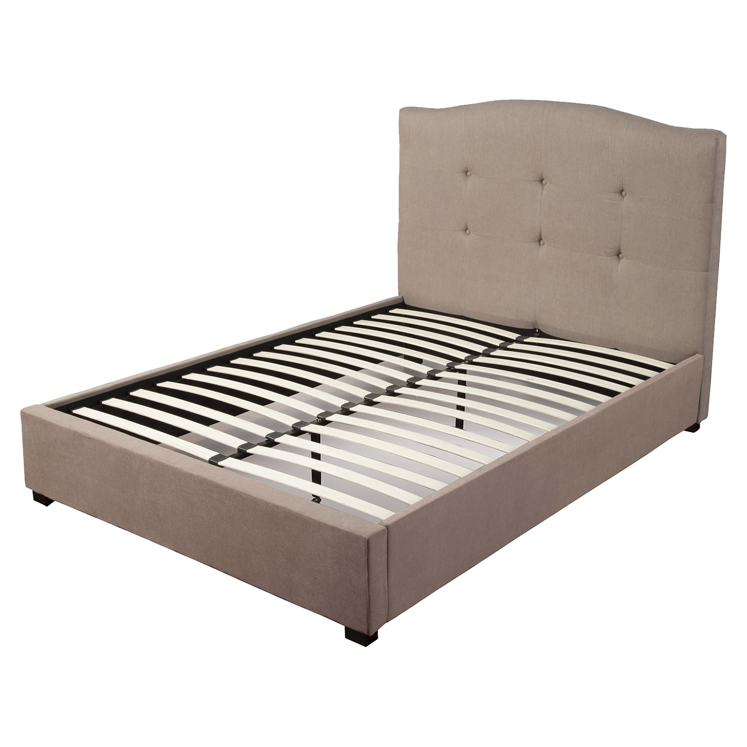 Amanda Jute Platform Bed - Tufted, Upholstered 