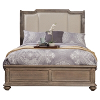 Melbourne French Truffle Bed - Nailheads, Upholstered Headboard 