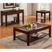 Granada Coffee Table - Brown Merlot, Glass Insert and Shelf - ALP-1437-21