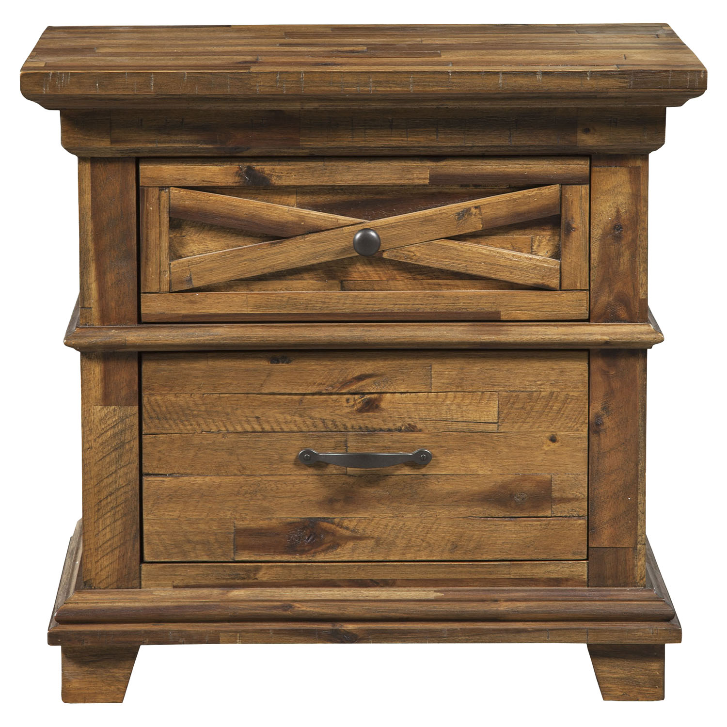 St James 2-Drawer Nightstand - Salvaged Brown 