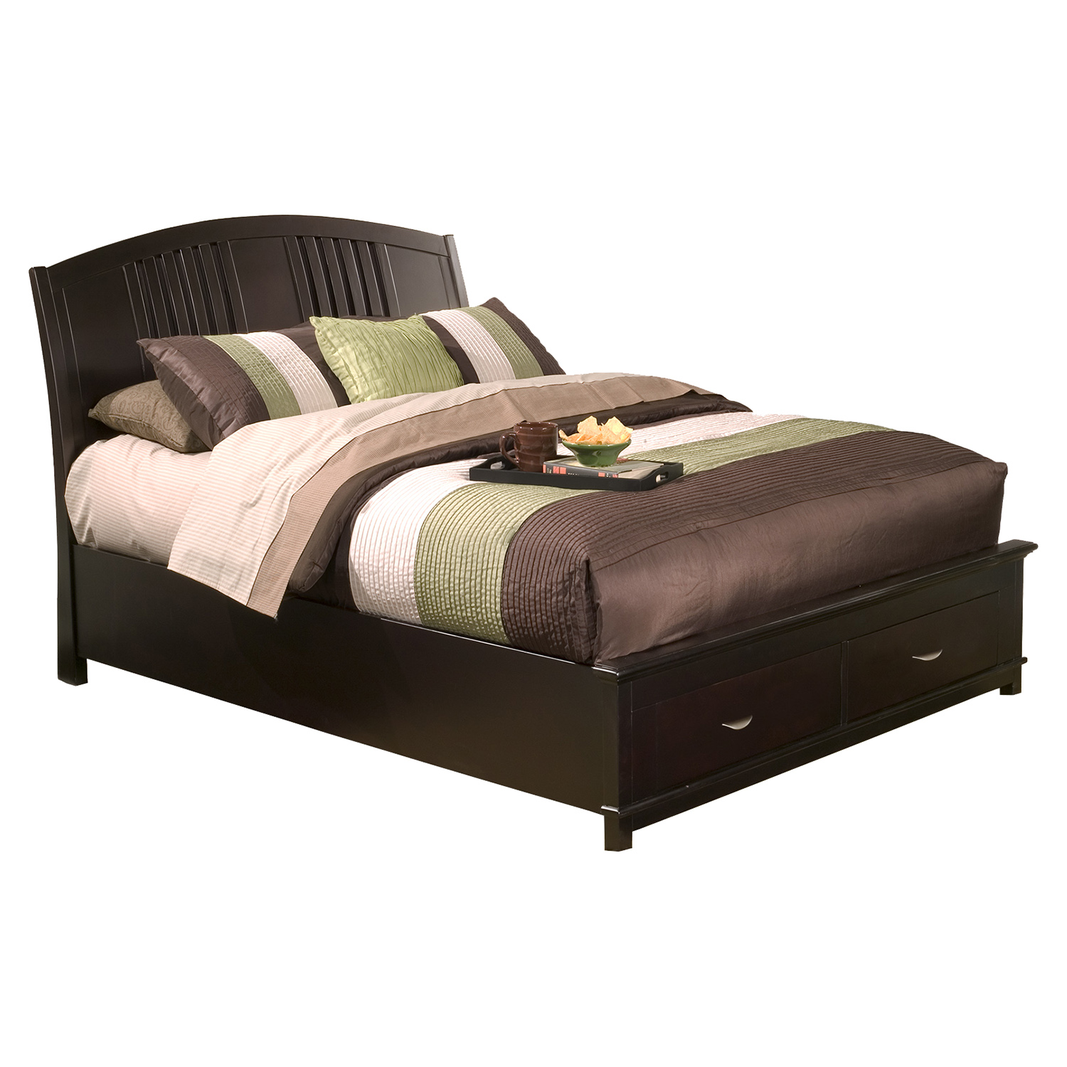 Del Mar California King Platform Bed - Dark Espresso, Storage 