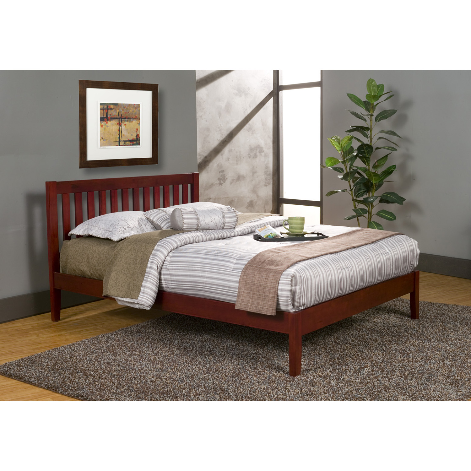 Portola Queen Platform Bed - Light Cherry 