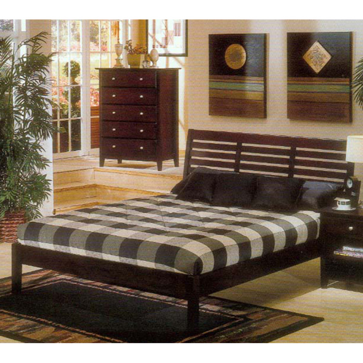 Portola Queen Platform Bed - Dark Cherry 