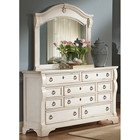 Heirloom Dresser and Mirror Set - Antique White, 10 Drawers