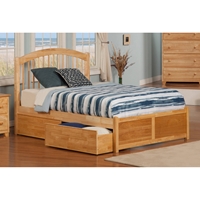Windsor Flat Panel Foodboard Bed - 2 Flat Panel Drawers, Natural 