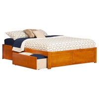 Concord King Bed - 2 Urban Bed Drawers, Flat Panel Foot Board 