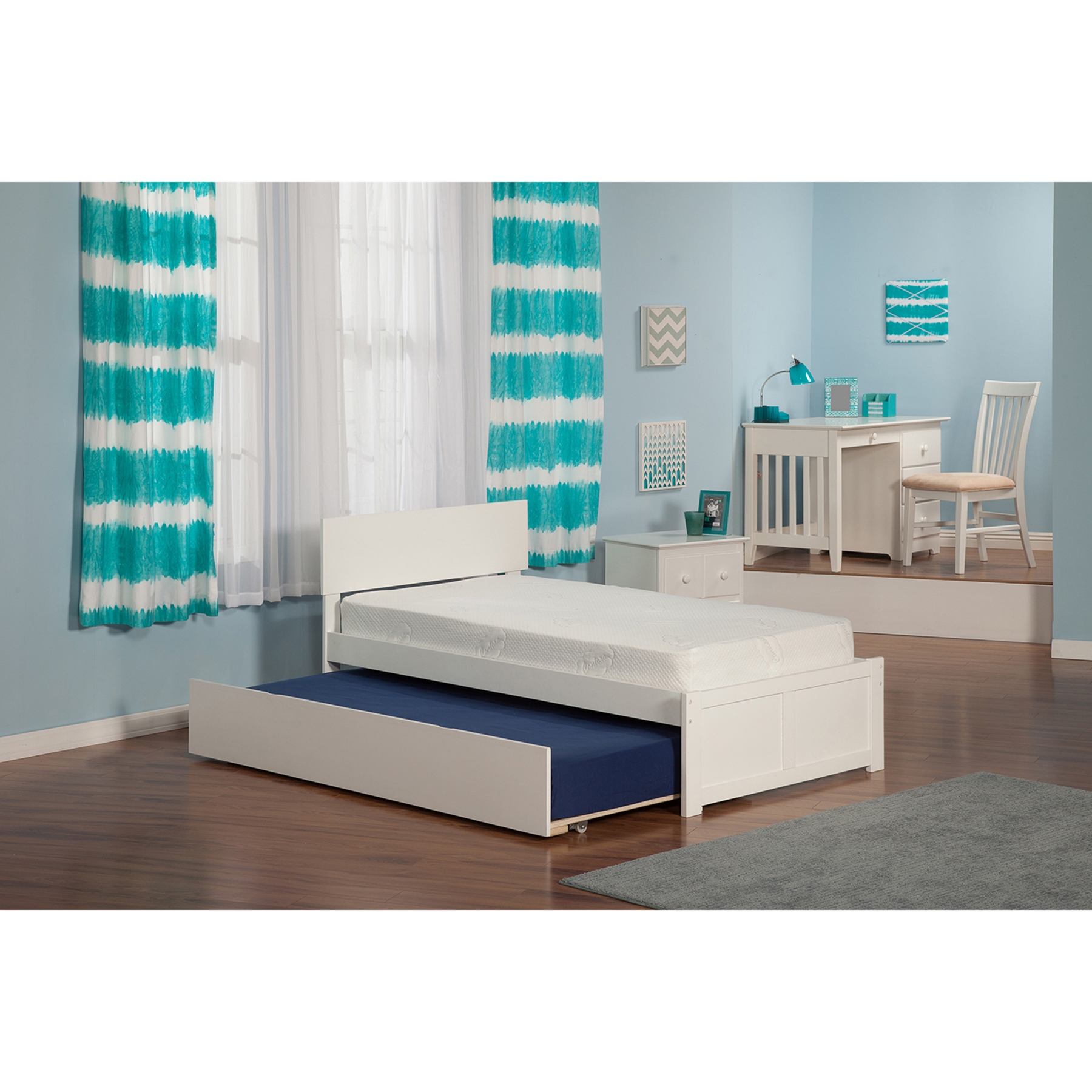 Orlando Platform Bed - Flat Panel Foot Board, Urban Trundle 