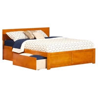 Orlando King Bed - Flat Panel Foot Board, 2 Urban Bed Drawers 