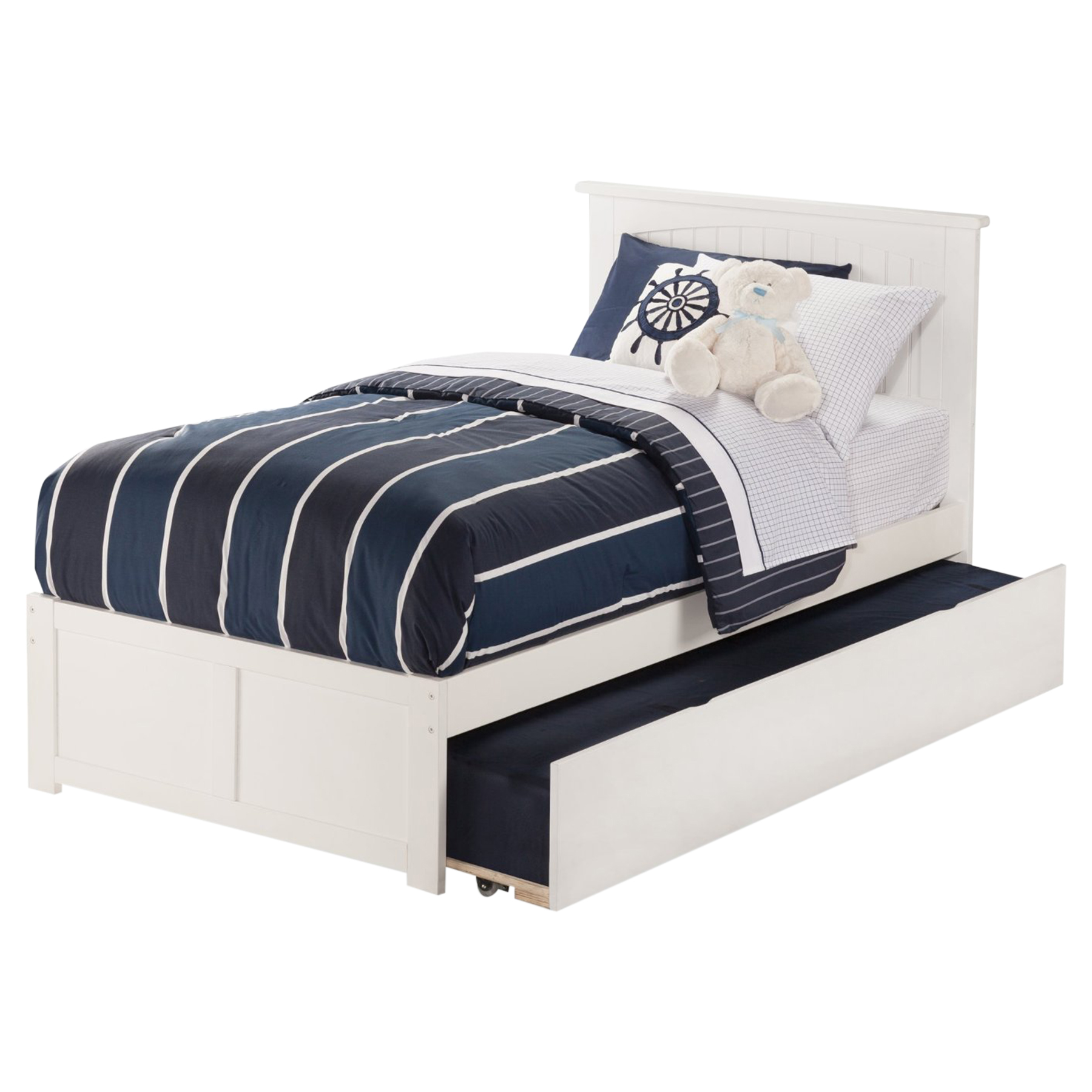 Nantucket Flat Panel Foot Board Bed - Trundle Bed, Platform 