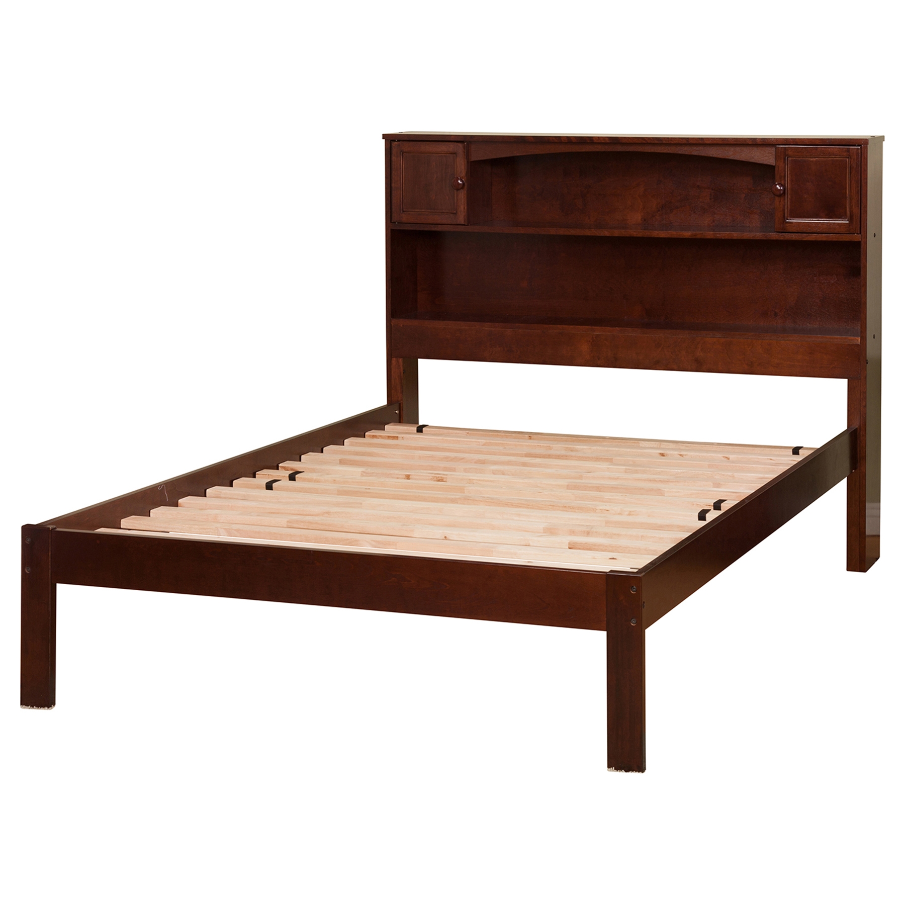 Newport Open Foot Bed - Platform, Bookcase Headboard 