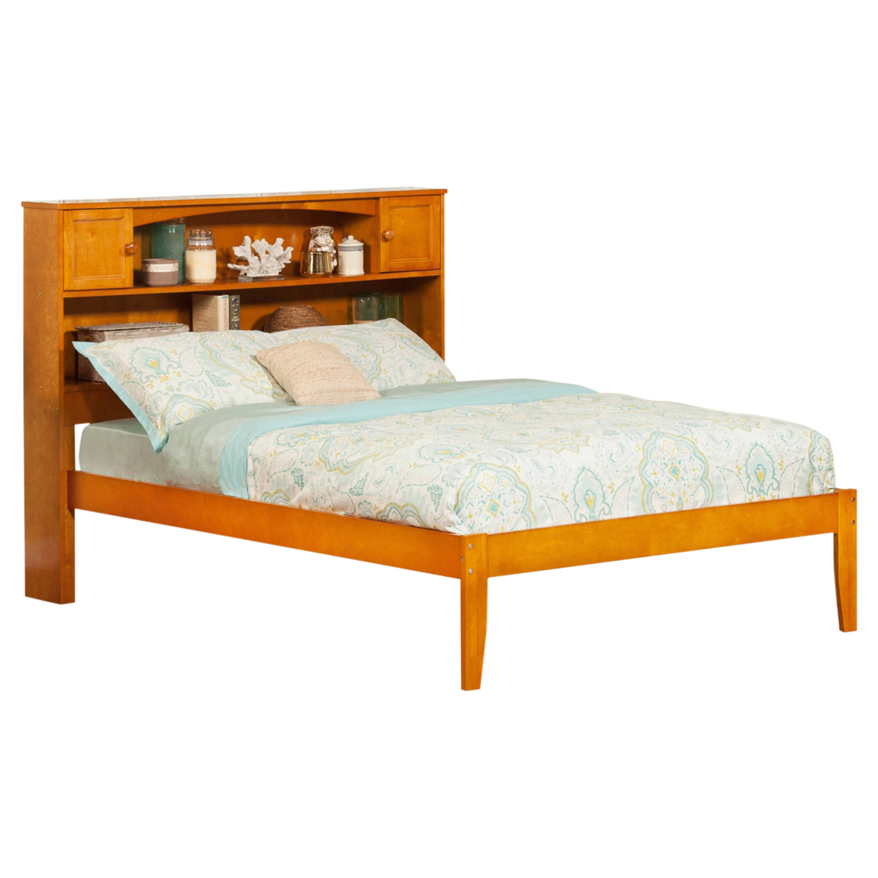 Newport Full Platform Bed - Bookcase Headboard 