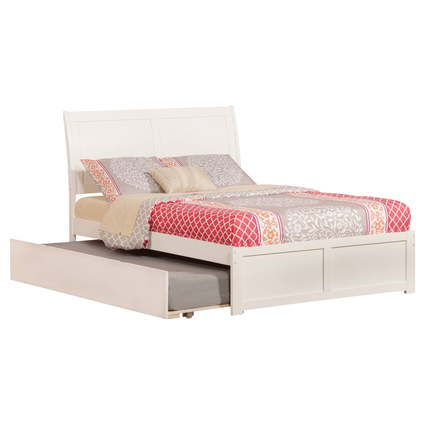 Portland Flat Panel Foot Board Bed - Trundle Bed, Platform 