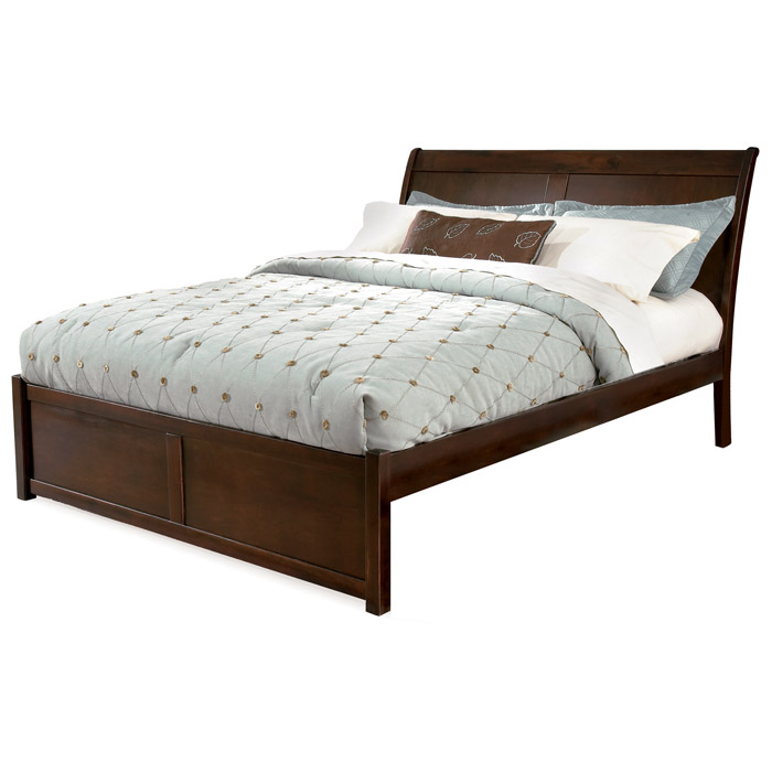 Bordeaux Sleigh Platform Bed w/ Flat Panel Footboard 
