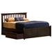 Brooklyn Bed w/ Flat Panel Footboard and Raised Panel Drawers - ATL-BBFPFRPD