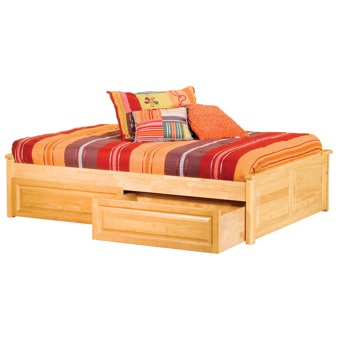 Concord Platform Bed w/ Raised Panels and Drawers 
