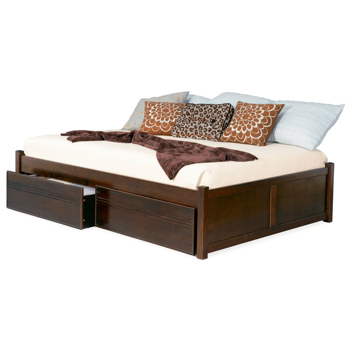 Concord Platform Bed w/ Flat Panels and Drawers 