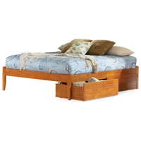 Concord Platform Bed w/ Open Footrail and Flat Panel Drawers 