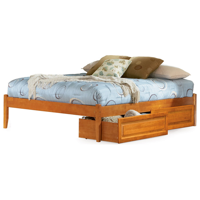 Concord Platform Bed w/ Open Footrail and Raised Panel Drawers 