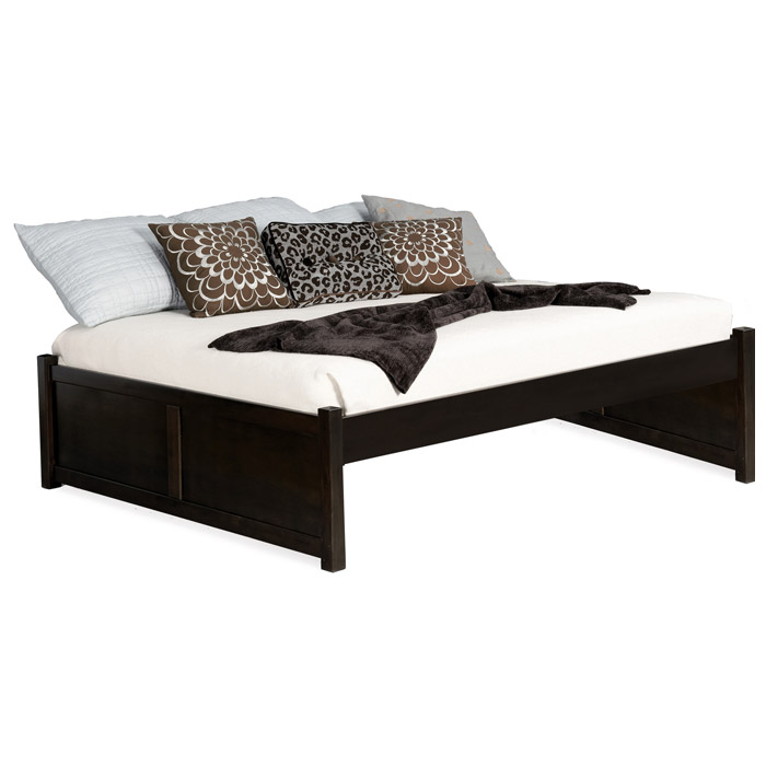 Concord Platform Bed w/ 2 Flat Panel Footboards in Espresso 