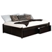 Concord Platform Bed w/ Flat Panel Footboard and Flat Panel Drawers in Espresso - ATL-CPBFPFPDES