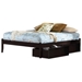 Concord Platform Bed w/ Open Footrail and Flat Panel Drawers in Espresso - ATL-CPBOFFPDES