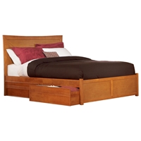 Miami Platform Bed w/ Flat Panel Footboard and Drawers 