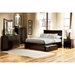 Miami Platform Bed w/ Flat Panel Footboard and Drawers in Espresso - ATL-MIAPBFPFDES