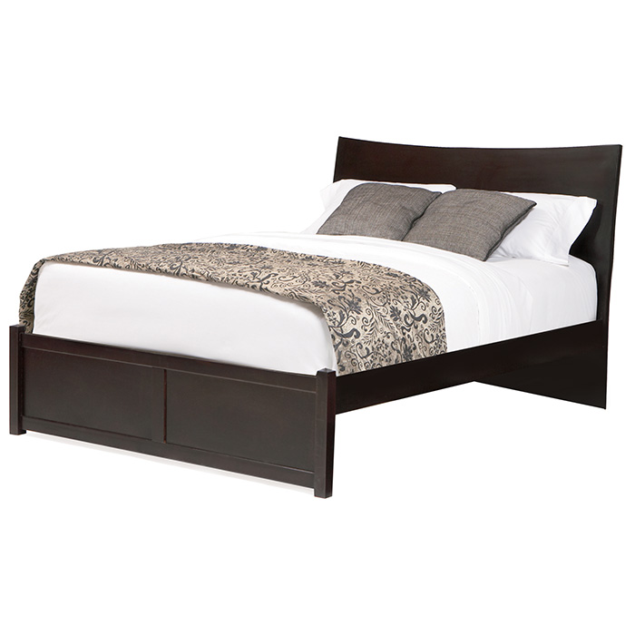 Milano Platform Sleigh Bed w/ Flat Panel Footboard 