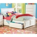 Monterey Platform Bed w/ Raised Panel Footboard and Drawers in White - ATL-MPBRPDWH