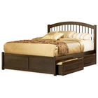 Windsor Platform Bed w/ Flat Footboard and Raised Panel Drawers