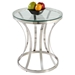 Double Ring Lamp Table - Clear Top, Stainless Steel - CI-1156-LT