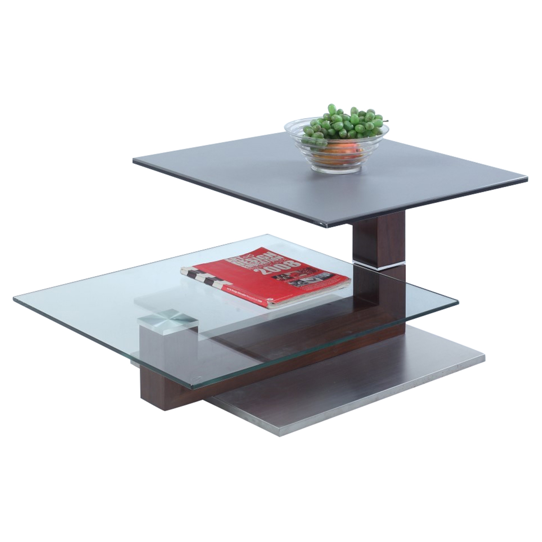 Cocktail Table - Gray, Walnut, Swivel Top 