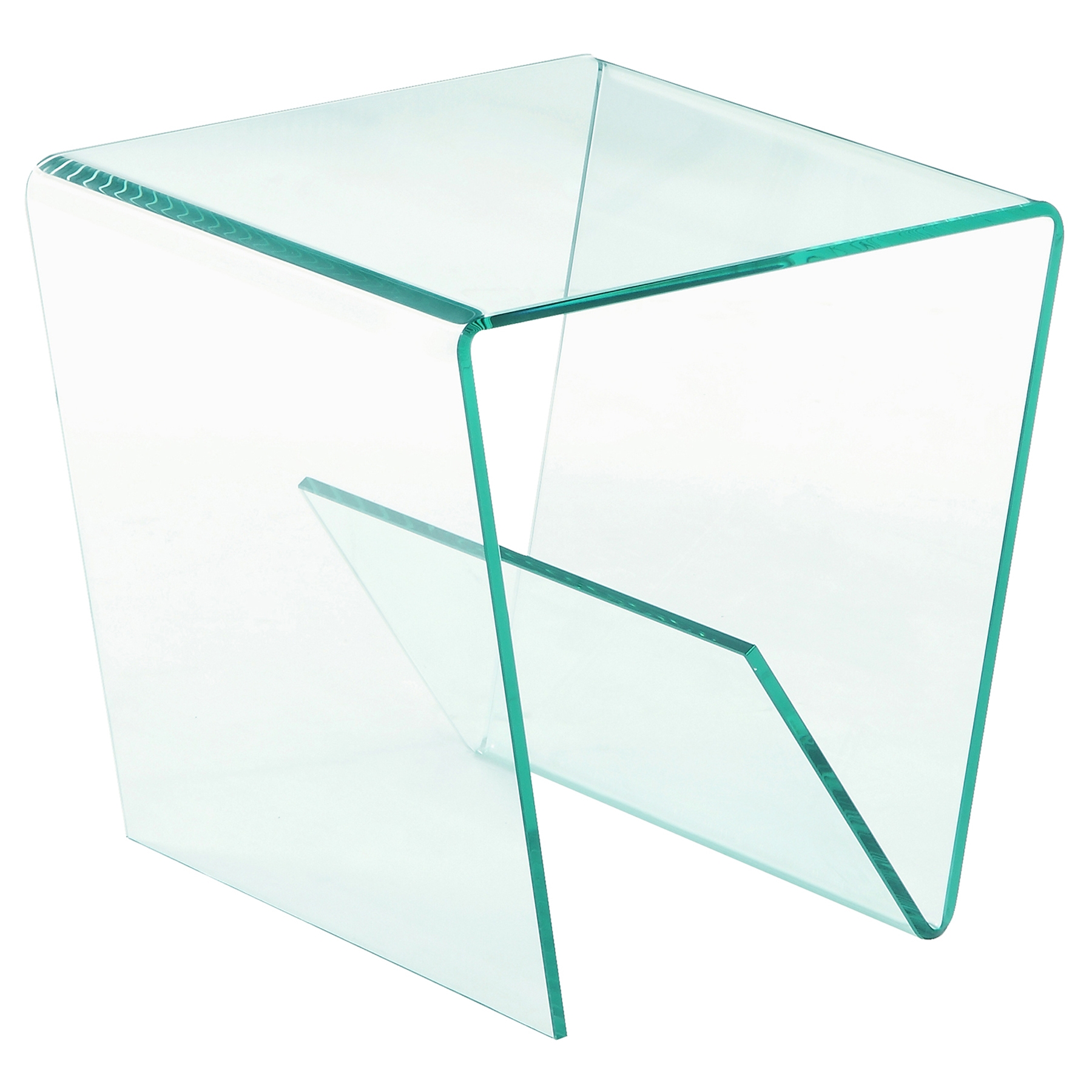 Square Bent Lamp Table - Clear 