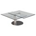 Motion Cocktail Table - Glass Top, Nickel Plated - CI-8049-CT