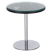 Motion Lamp Table - Merlot and Clear Top, Chrome Base 