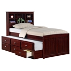 Glasgow Twin Bookcase Trundle Bed - Drawers, Dark Cappuccino