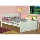Faustine Full Sleigh Bed - Bead Board Panels, White Finish