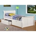 Faustine Twin Sleigh Bed - Bead Board Panels, White Finish - DONC-325TW