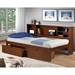 Cherokee Side Bookcase Storage Bed - Light Espresso - DONC-411TE