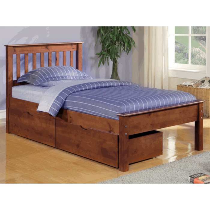 Embry Mission Style Bed - Slatted Headboard, Light Espresso 