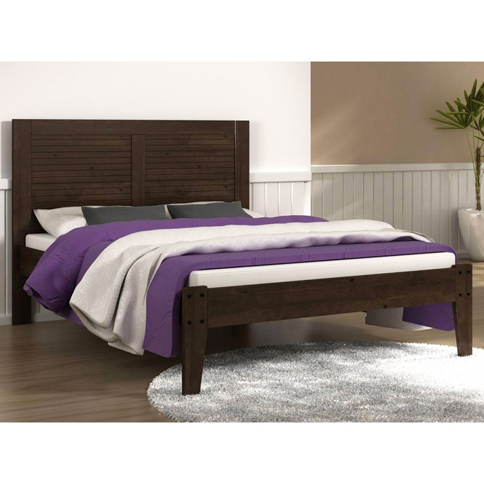 Elmore Wooden Panel Bed - Dark Cappuccino Finish 