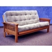 Florence Wood Futon Frame - Curved Slatted Arms, Dark Cherry - DONC-FLORENCE
