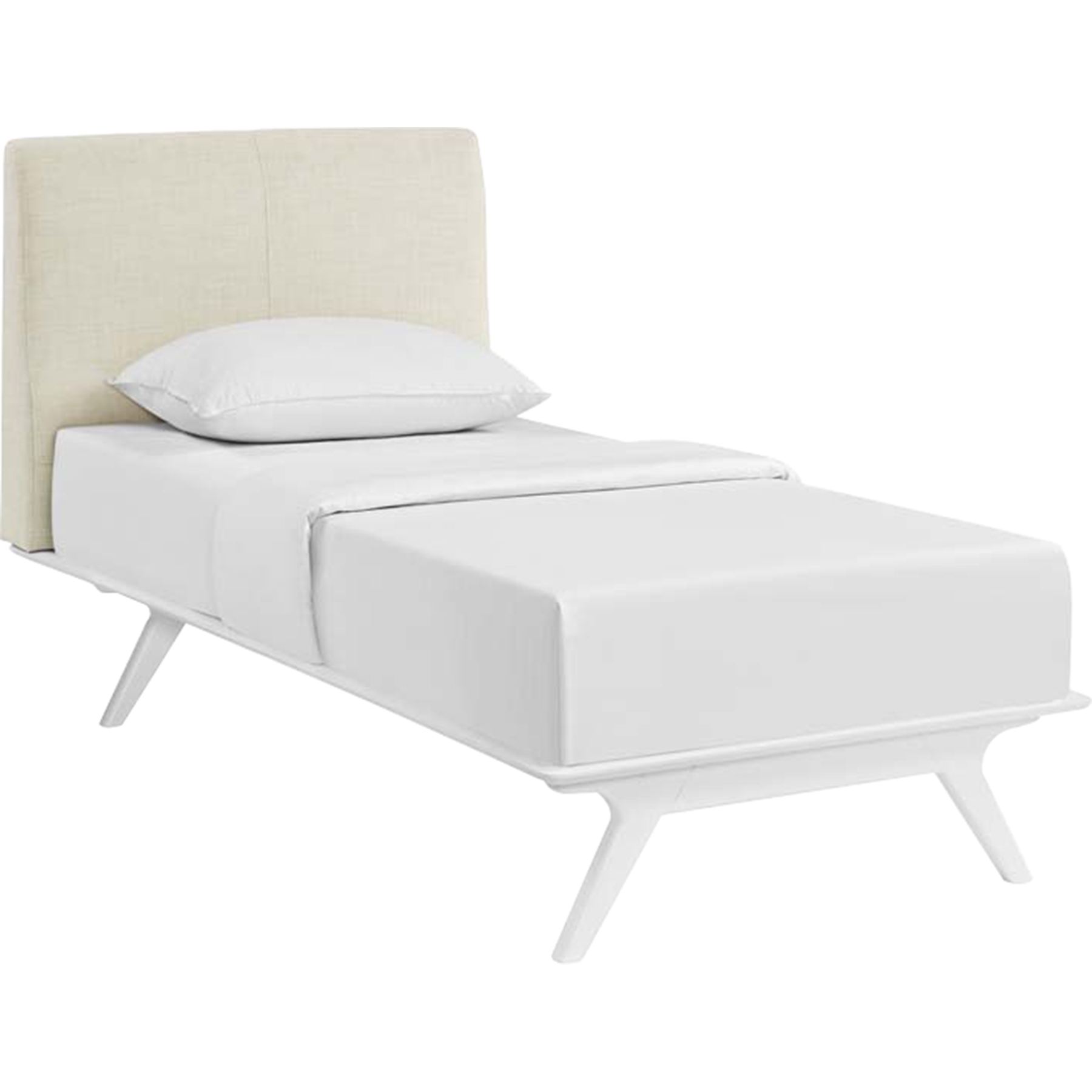 Tracy Twin Platform Bed - White Frame 