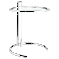 Eileen Gray Side Table with Tempered Glass Top 