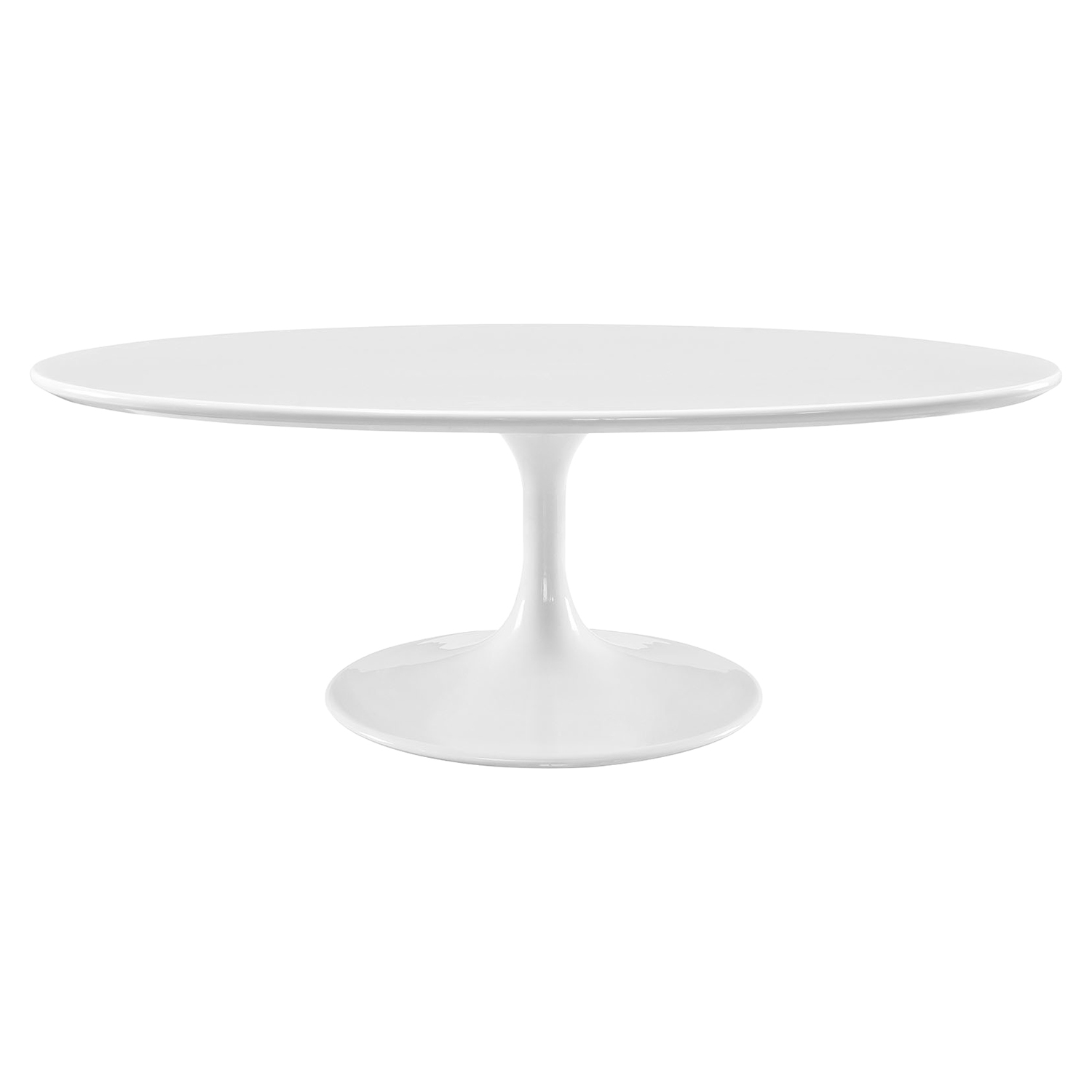 Lippa 48" Oval Coffee Table - Wood Top, White 