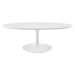 Lippa 48" Oval Coffee Table - Wood Top, White - EEI-2018-WHI