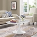 Lippa 48" Oval Artificial Marble Coffee Table - White - EEI-2022-WHI